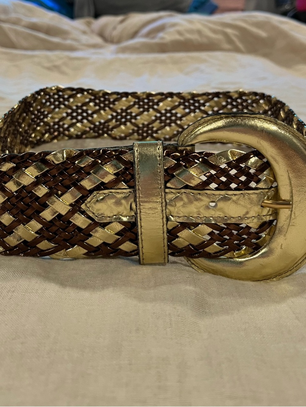 i. magnin VTG woven leather belt